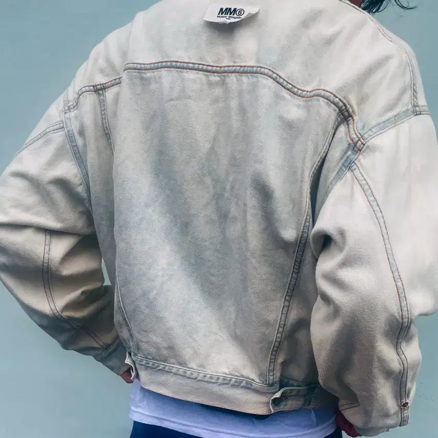 [BUNJANG] MM6 Maison Margiela 19SS Bleached Reverse Denim Jacket / MM6 마르지엘라 인사이드아웃 자켓 19ss