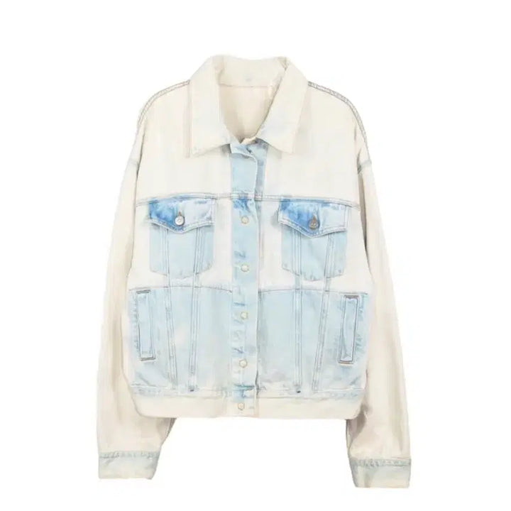 [BUNJANG] MM6 Maison Margiela 19SS Bleached Reverse Denim Jacket / MM6 마르지엘라 인사이드아웃 자켓 19ss