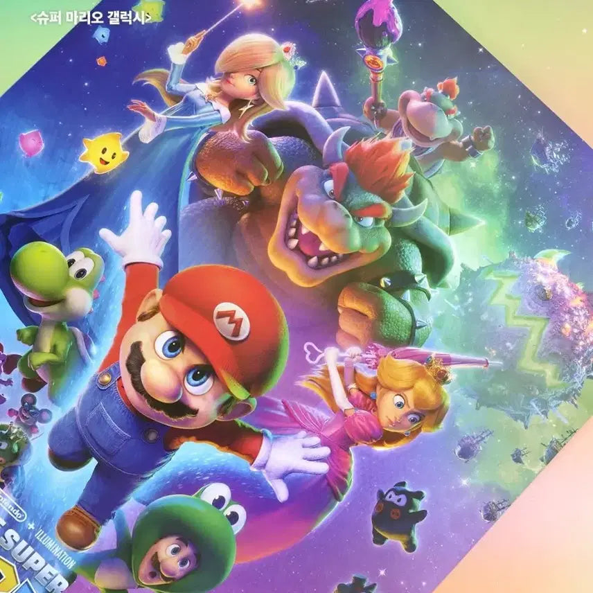 [BUNJANG] Super Mario Galaxy Holographic Poster + Art Card Set / 슈퍼마리오갤럭시 광음포스터+아트카드