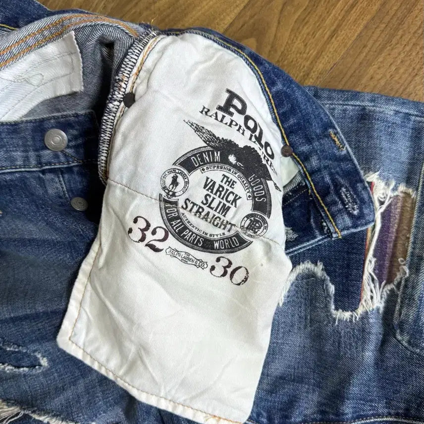 [BUNJANG] Polo Ralph Lauren Berwick Slim Straight Patchwork Denim Jeans (W32 L30) / 폴로 베릭슬림 스트레이트 패치워크 데님 허리32 기장30 노수선