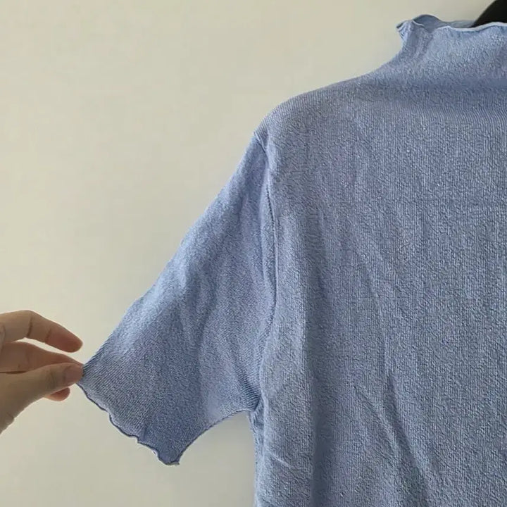 [BUNJANG] Sky Blue Half-Neck T-Shirt (New) / 하늘 반폴 티셔츠(새상품)