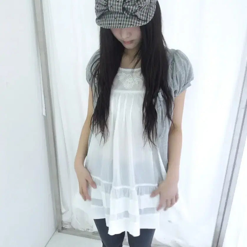 [BUNJANG] Hippie Depy Sleeveless Blouse + Short Sleeve Zip-Up Set / 당일/코디세트) 히피디피 나시 블라우스+반팔 집업 세트 아오이유우