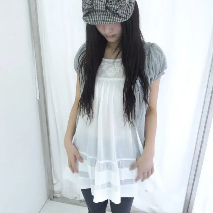 [BUNJANG] Hippie Depy Sleeveless Blouse + Short Sleeve Zip-Up Set / 당일/코디세트) 히피디피 나시 블라우스+반팔 집업 세트 아오이유우