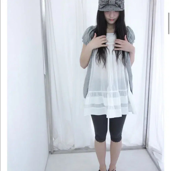 [BUNJANG] Hippie Depy Sleeveless Blouse + Short Sleeve Zip-Up Set / 당일/코디세트) 히피디피 나시 블라우스+반팔 집업 세트 아오이유우
