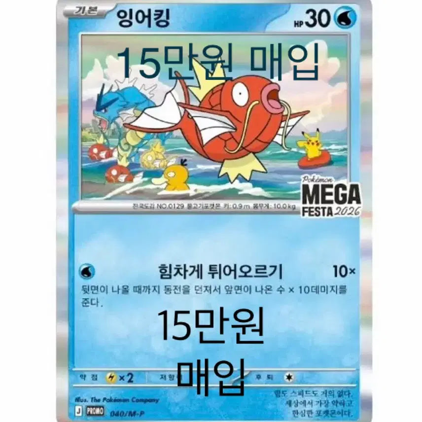 [BUNJANG] Gyarados Promo Card Highest Price Purchase Offer / 잉어킹 프로모 매입 16만원 (아메리카노 1잔 무료쿠폰증정)