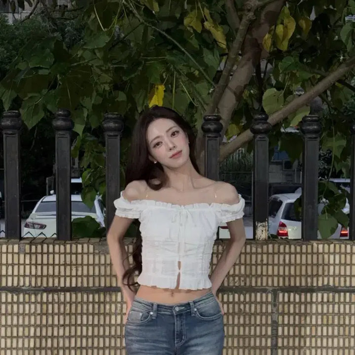 [BUNJANG] SKISM Inducing Coquette Blouse White / 유나착용/당일배송) 스키즘인듀싱 COQUETTE BLOUSE 화이트