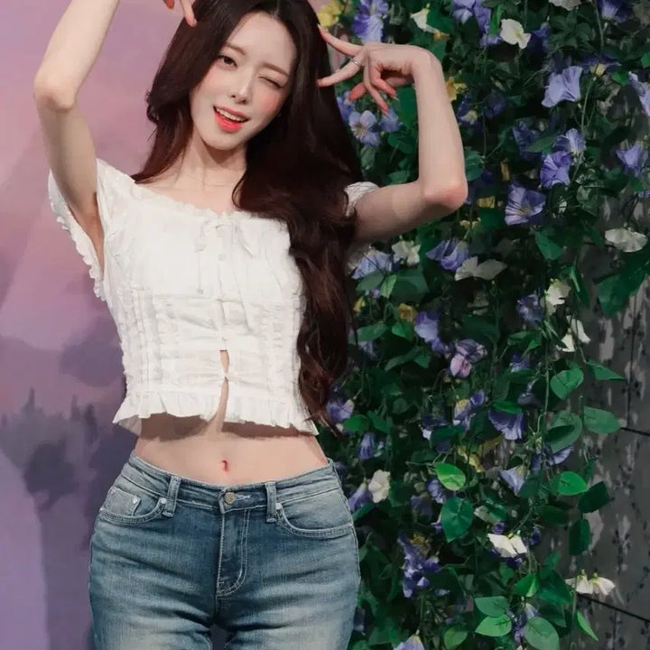 [BUNJANG] SKISM Inducing Coquette Blouse White / 유나착용/당일배송) 스키즘인듀싱 COQUETTE BLOUSE 화이트