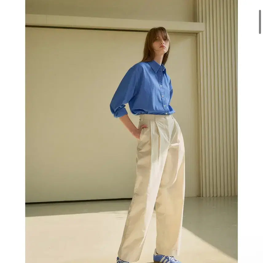 [BUNJANG] SIYAZU Two-Tuck Wide Pants Ivory S / 시야쥬 투턱 와이드팬츠