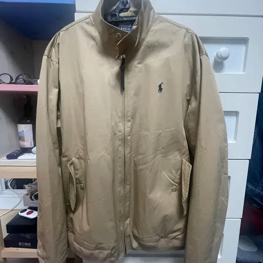 [BUNJANG] Polo Ralph Lauren Beige Logo Jacket Jumper / 폴로 랄프로렛 자켓 점퍼