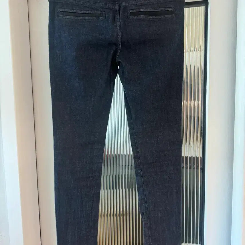 [BUNJANG] Theory Leather Trim Denim Skinny Jeans (Size 2) / [정품] 띠어리(Theory) 가죽 트림 데님 스키니진 (사이즈 2)