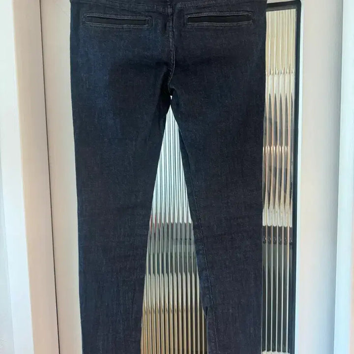 [BUNJANG] Theory Leather Trim Denim Skinny Jeans (Size 2) / [정품] 띠어리(Theory) 가죽 트림 데님 스키니진 (사이즈 2)