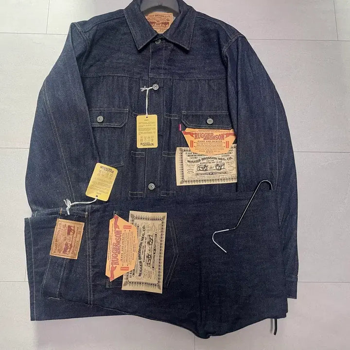 [BUNJANG] Bronson 55807, 55801 Selvedge Reproduction Denim Jacket &amp; Pants Set - Size 40/30 / 브론슨 55807,55801 셀비지 복각 셋업