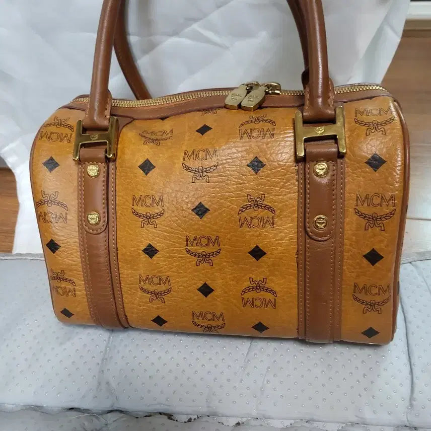 [BUNJANG] MCM Boston Bag Brown Tote Bag / MCM 보스턴백 브라운 가방