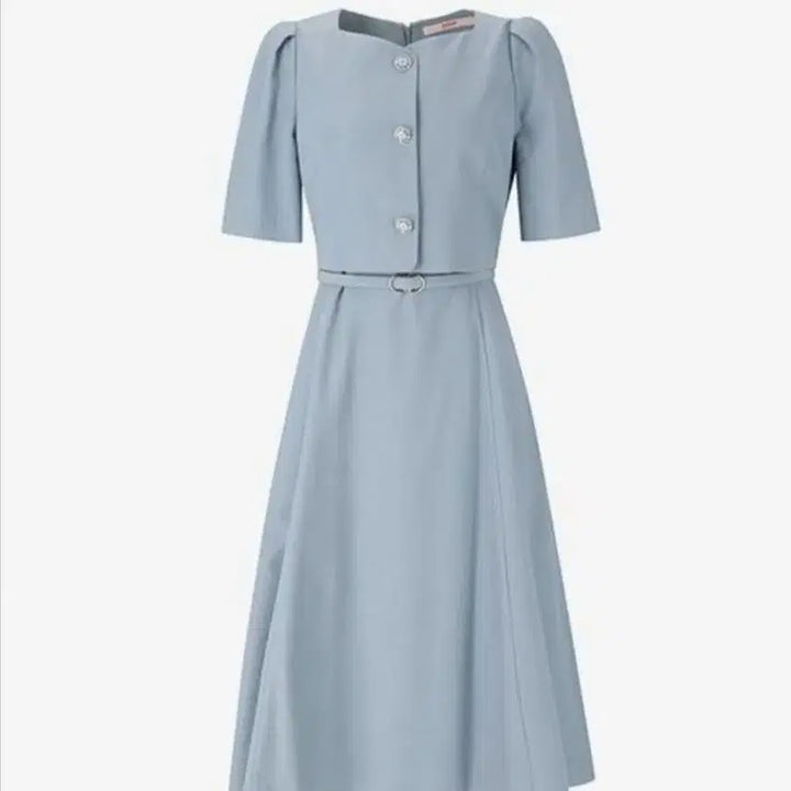 [BUNJANG] SOUP Sky Blue Puff Sleeve Dress / SOUP 하늘색 퍼프소매 원피스(새상품)