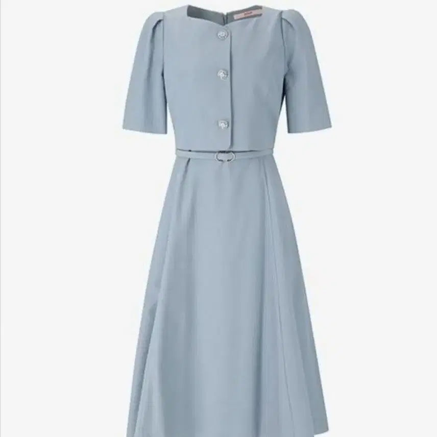 [BUNJANG] SOUP Sky Blue Puff Sleeve Dress / SOUP 하늘색 퍼프소매 원피스(새상품)