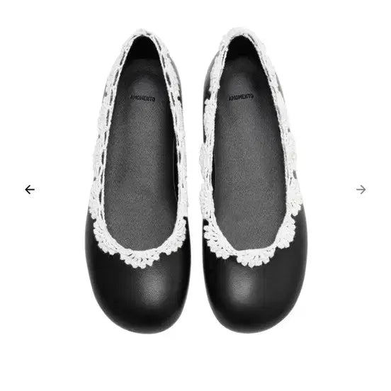 [BUNJANG] Amomento Crochet Lace Flats - Mix, Size 37 / 아모멘토 Crochet Lace Flats, Mix 37사이즈