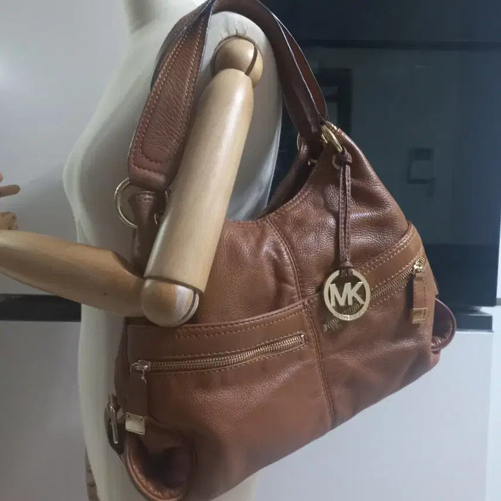 [BUNJANG] Michael Kors Camel Leather Tote Bag Shoulder Bag / 마이클코어스 토트백 겸 숄더백. 카멜