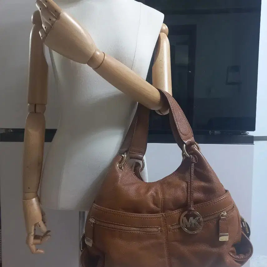 [BUNJANG] Michael Kors Camel Leather Tote Bag Shoulder Bag / 마이클코어스 토트백 겸 숄더백. 카멜