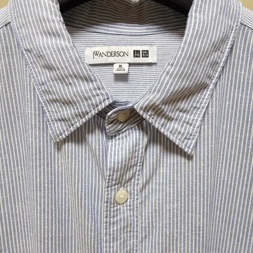 [BUNJANG] Uniqlo x JWA Linen Blend Blue Stripe Shirt XL / 유니클로 셔츠 린넨 XL