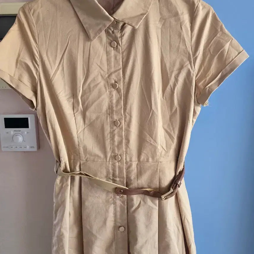 [BUNJANG] Andbe Girls Beige Shirt Dress / Andbe Girls 베이지 셔츠 원피스 거의새것