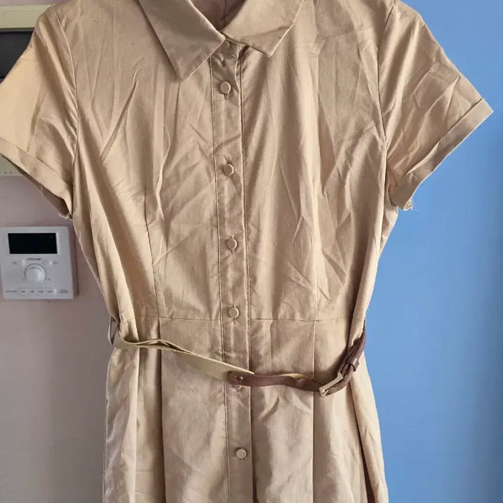 [BUNJANG] Andbe Girls Beige Shirt Dress / Andbe Girls 베이지 셔츠 원피스 거의새것