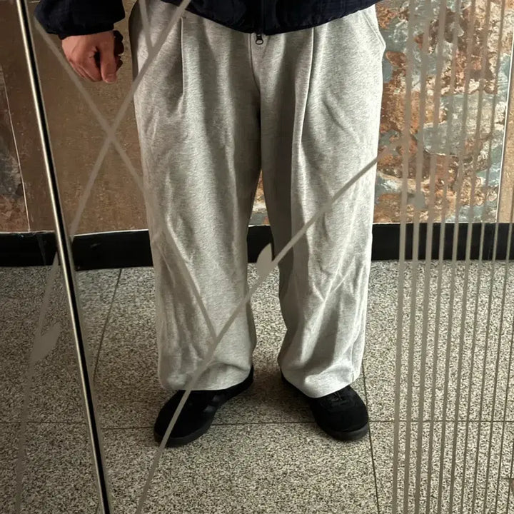[BUNJANG] Zero One-Tuck Sweatpants Melange Grey S / 제로 원턱 스웻팬츠 멜란지그레이 S