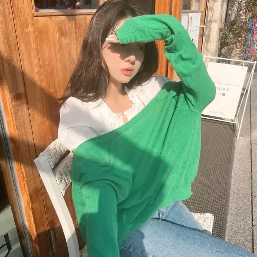 [BUNJANG] Uini Bamboo V-Neck Cardigan / 유이니 뱀부 브이넥 가디건
