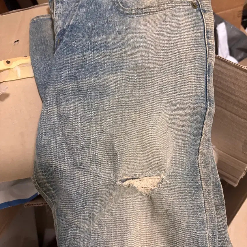 [BUNJANG] Saint Laurent 15SS Washed "Mousquetaire" Jeans / 15ss 생로랑 워싱 무파진 29 무수선