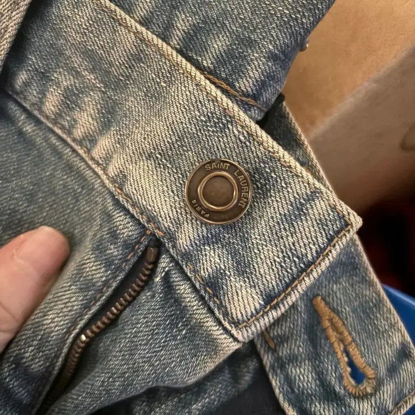 [BUNJANG] Saint Laurent 15SS Washed "Mousquetaire" Jeans / 15ss 생로랑 워싱 무파진 29 무수선