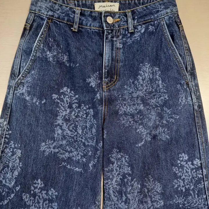 [BUNJANG] Maison Marais High-Waisted Wide Leg Cropped Jeans (Size 28) / 28 메종마레 하이웨이스트 와이드진 진청 크롭 28-935