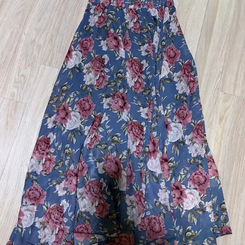[BUNJANG] Flower Print Elastic Waistband Skirt / 프리사이즈 고무 밴딩스커트 플라워 꽃무늬