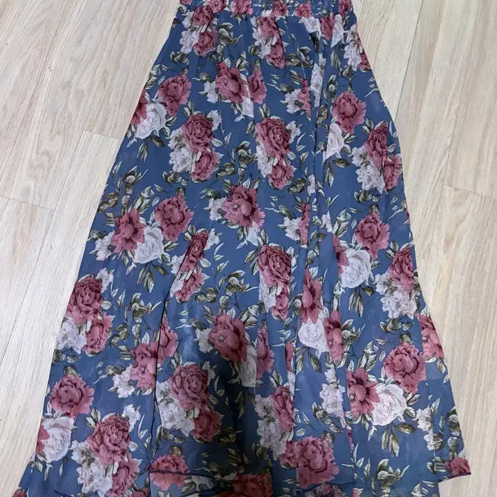 [BUNJANG] Flower Print Elastic Waistband Skirt / 프리사이즈 고무 밴딩스커트 플라워 꽃무늬