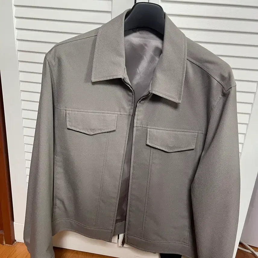 [BUNJANG] Musinsa Minimalist Zip-Up Trucker Jacket Beige / 무신사 미니멀 집업 트러커 자켓 베이지