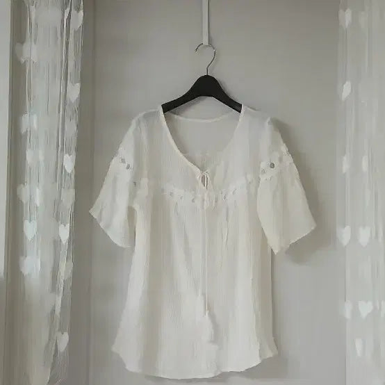 [BUNJANG] Tassel Blouse / 테슬블라우스