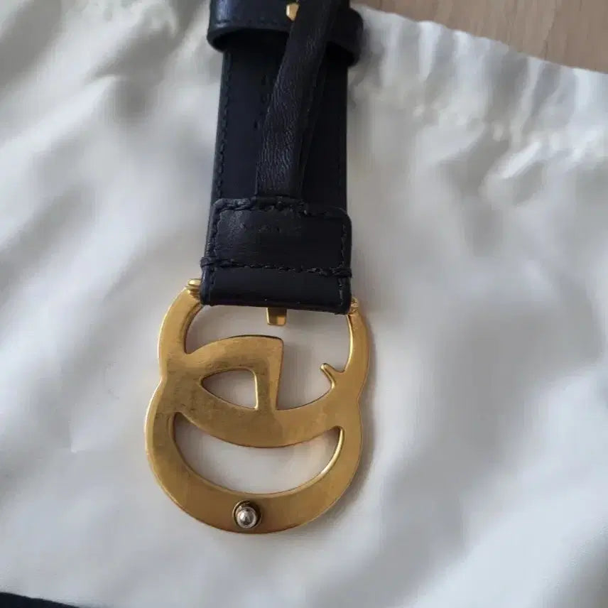 [BUNJANG] Gucci GG Marmont Black Belt / 구찌 GG 마몽 블랙 벨트