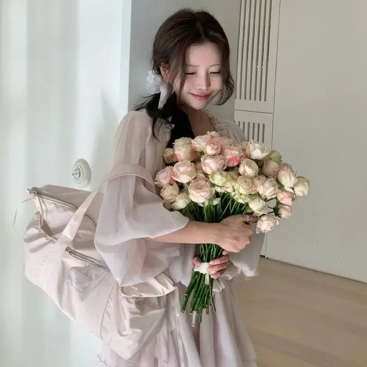 [BUNJANG] Fine Pink Rose Petal Dress / 피네 자체제작) 핑크 로즈 페탈 드레스 원피스