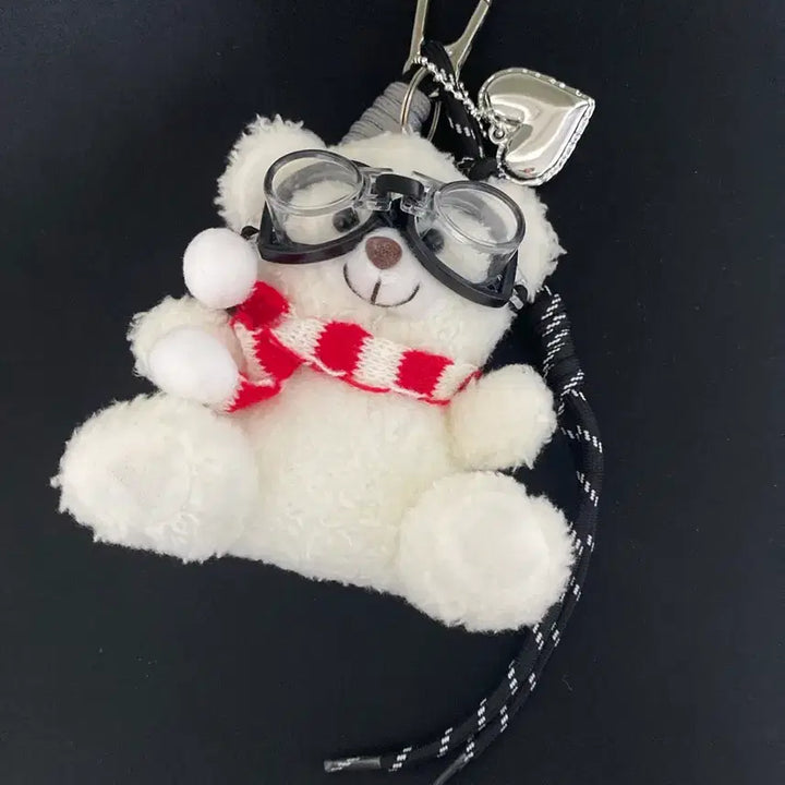 [BUNJANG] Goggle Wearing Bear Charm Keychain / 곰인형 백참 키링 키체인