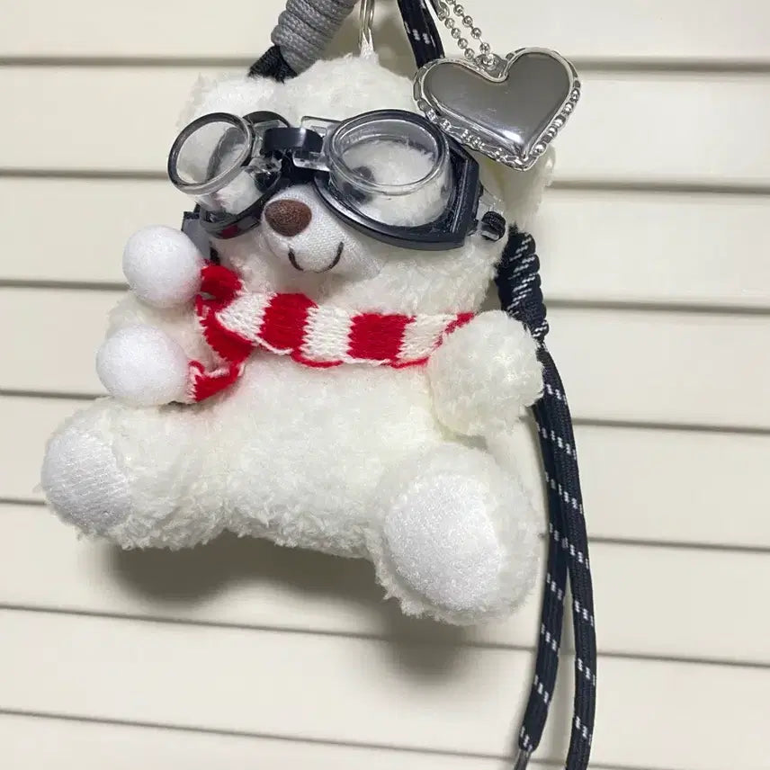 [BUNJANG] Goggle Wearing Bear Charm Keychain / 곰인형 백참 키링 키체인