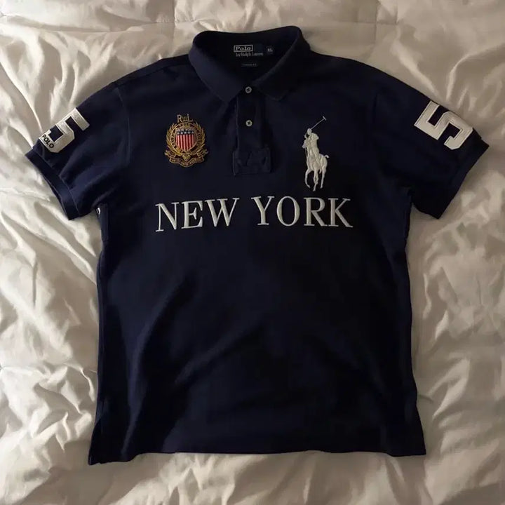 [BUNJANG] Polo Ralph Lauren Big Pony Chief Keef T-Shirt / 폴로 랄프로렌 빅포니 치프키프 뉴욕 네이비