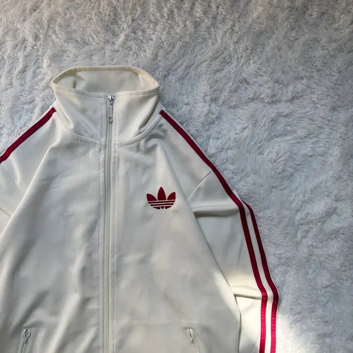 [BUNJANG] Adidas Firebird Track Top Jersey Ivory Red L / [극희귀] 아디다스 구형 파이어버드 아이보리 레드 트랙탑 져지 100 L