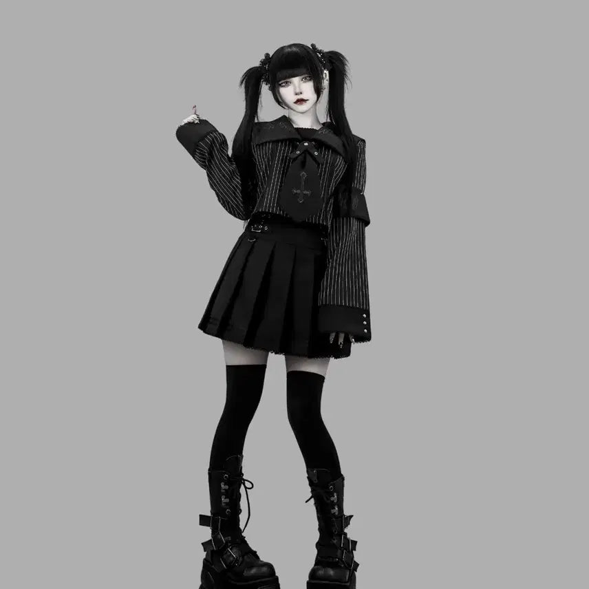 [BUNJANG] Dimmoire Sailor Setup M / (보류)택있 Dimmoire 딤모아르 학원 세일러 셋업 M