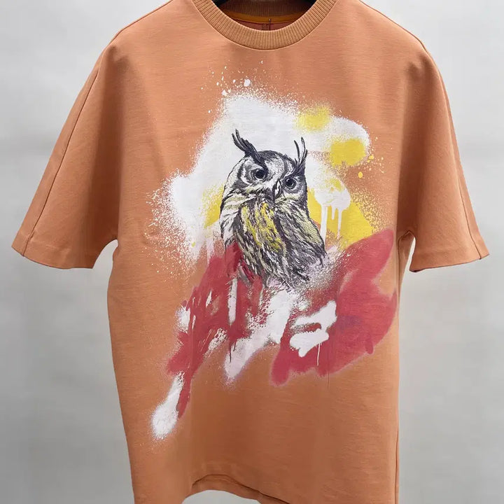 [BUNJANG] System Homme Graphic Owl Print Oversized T-Shirt / 시스템옴므 원포인트 반팔티셔츠