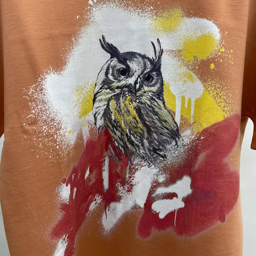 [BUNJANG] System Homme Graphic Owl Print Oversized T-Shirt / 시스템옴므 원포인트 반팔티셔츠