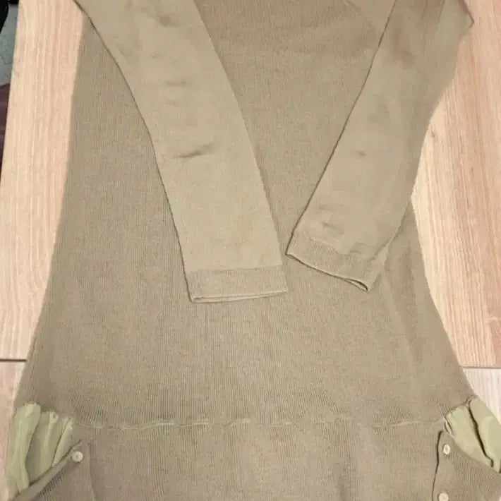 [BUNJANG] KUHO Beige Knit Long Dress / KUHO 베이지 니트 롱 원피스
