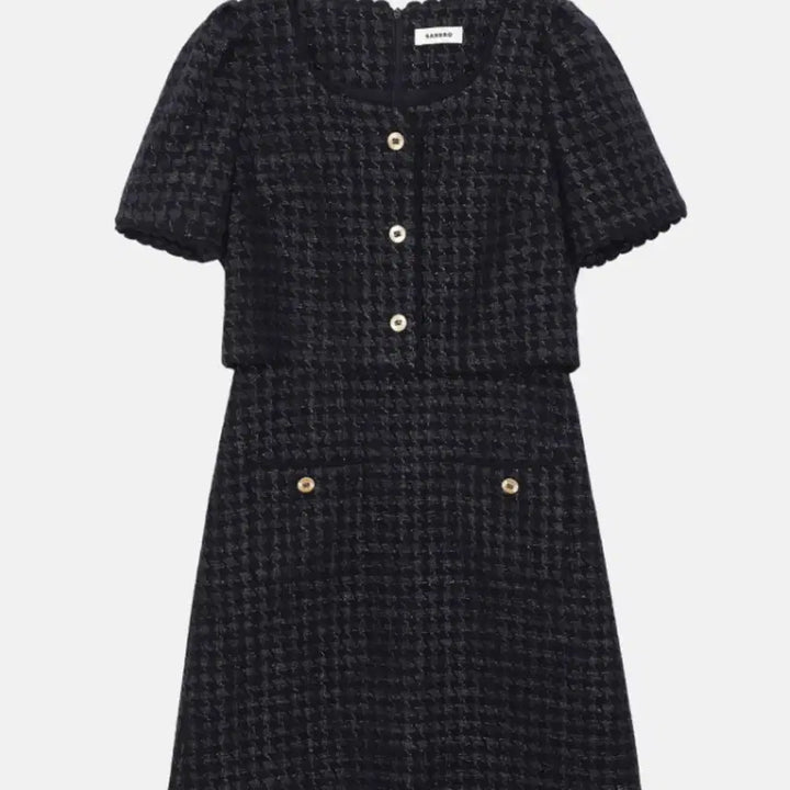 [BUNJANG] Sandro Tweed Check Mini Dress / 산드로 트위드 체크 미니 드레스