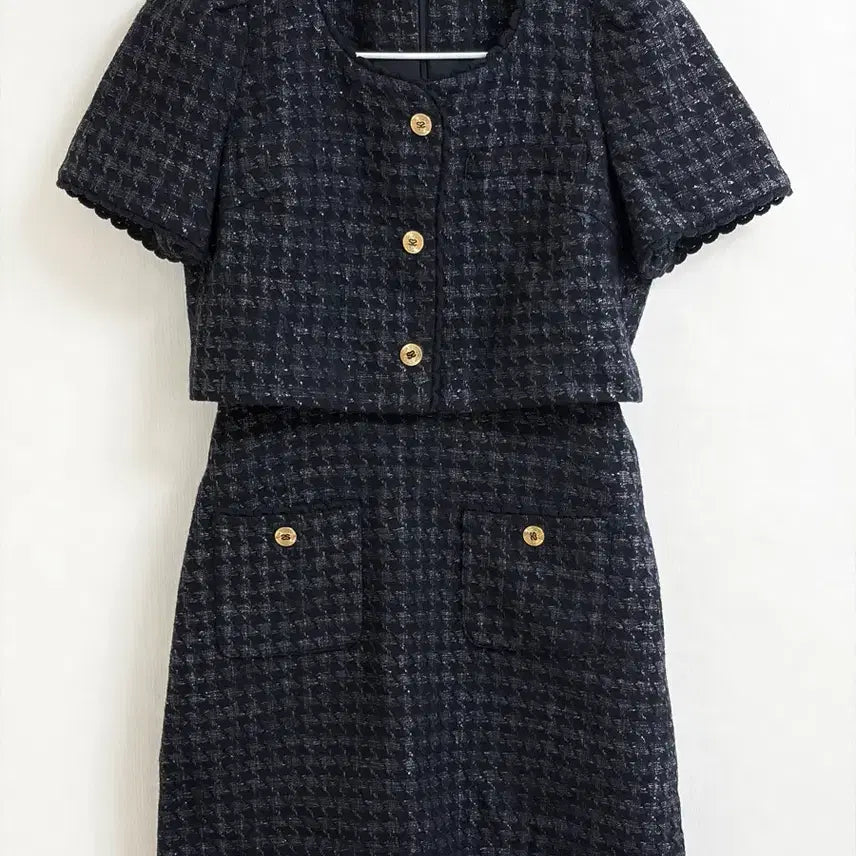 [BUNJANG] Sandro Tweed Check Mini Dress / 산드로 트위드 체크 미니 드레스