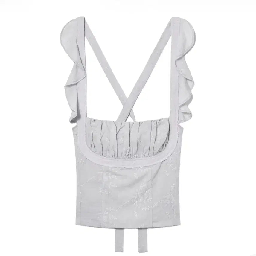 [BUNJANG] Glony Rodeo Ruffle Top Light Blue / 글로니 로데오 러플 탑 라이트블루