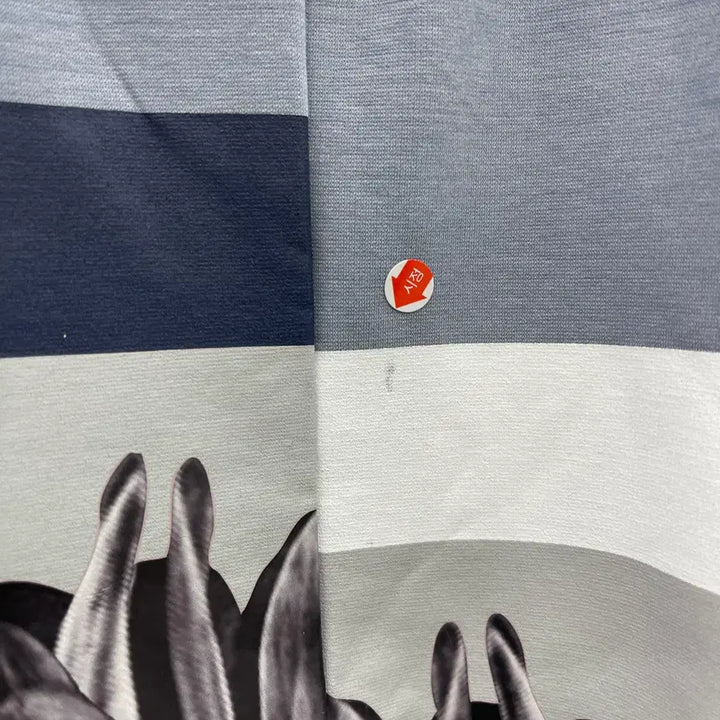 [BUNJANG] System Homme Graphic Flower Print Short Sleeve T-Shirt Blue Grey / 시스템옴므 원포인트 반팔티셔츠