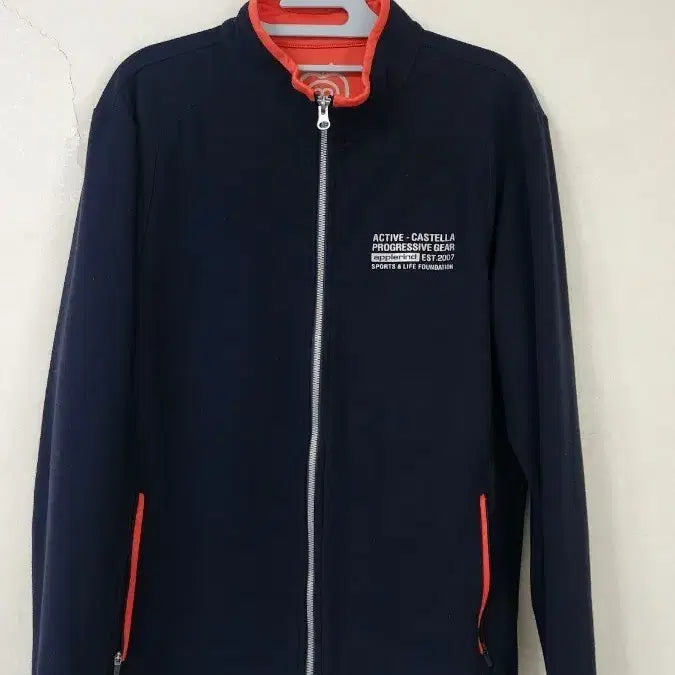 [BUNJANG] Apple Kind Navy Orange Zip-up Jacket 100 / 애플라인드 네이비 오렌지 집업 자켓 100
