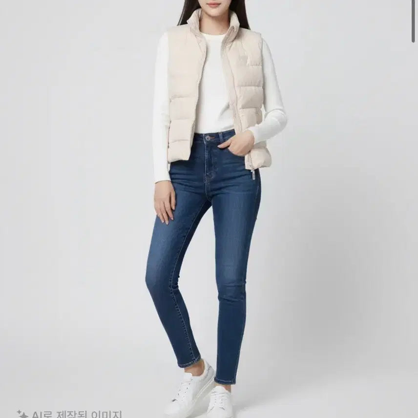 [BUNJANG] Guess Roundneck Down Vest Lightweight XS / 게스 라운드넥 덕다운 중경량 베스트 XS